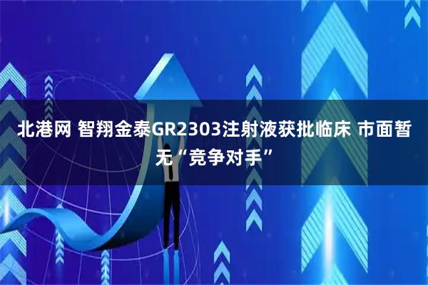 北港网 智翔金泰GR2303注射液获批临床 市面暂无“竞争对手”